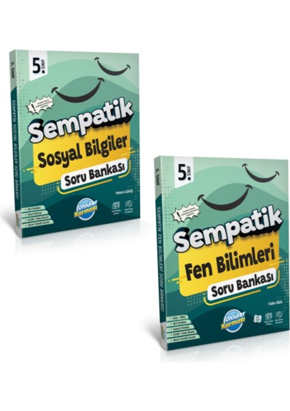 5. Sınıf Türkçe Matematik Fen Bilimleri Sosyal Bilgiler Sempatik Soru Bankası Seti 4 Kitap modelleri