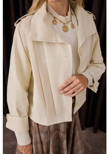 Kısa Pileli Ceket Kemik fırsatları