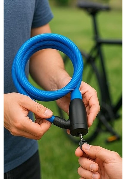 Bisiklet Kilidi, 80 cm Uzunluk, 12 mm Kalınlık, Su Geçirmez Pvc Kaplama, Çelik Gövdeli, Yedek Anahtarlı, Güvenlik Kilidi, Dış Mekan Kullanıma Uygun modelleri