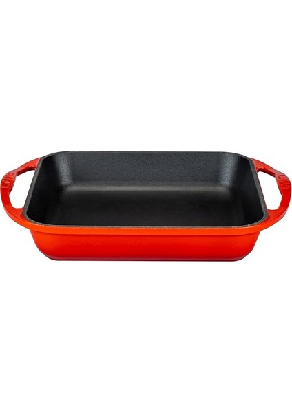 Döküm Kızartma Tavası, Kare, 26X26 Cm, Kırmızı