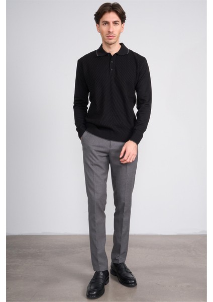 10 Füme Erkek Poliviskon Venüs Slim Pantolon