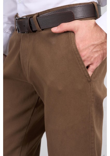 6417 Erkek Julıa Gabardin Regular Yan Cep Pantolon Kahve modelleri