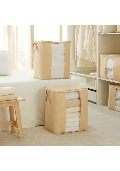 Textile 2&apos;li Pvc Pencereli Bej Hurç Set 45 x 30 x 50 cm modelleri