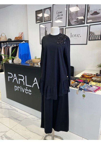 Şifon Detaylı Ikili Takım Siyah fiyatları