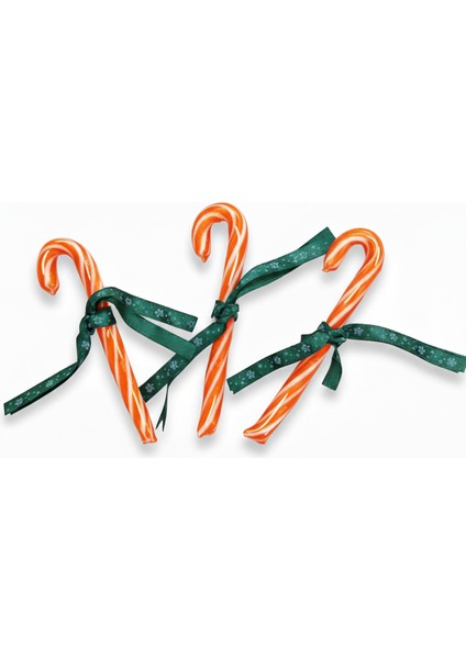 Yılbaşı Baston Şeker 5 Adet Turuncu Beyaz Portakal Aromalı Hediyelik modelleri