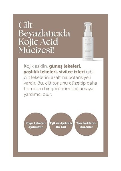 Rayas Cilt Beyazlatıcı Aydınlatıcı Glutatyonlu Leke Karşıtı Krem Kolajen, Niacinamide & Kojik Asitli 50 ml