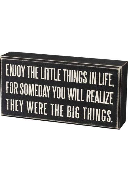 By Kathy 15861 Klasik Kutu Tabelası, 20 x 10 Cm, Enjoy The Things