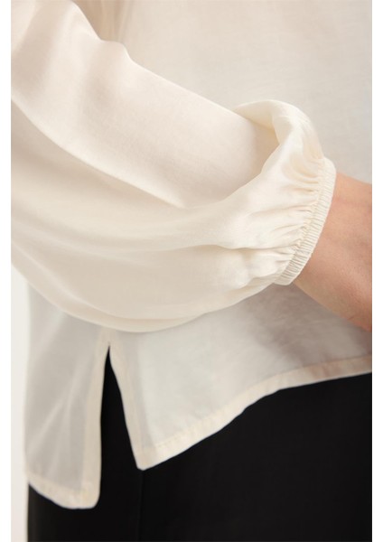 V Yaka Kolucu Lastikli Bluz fırsatları