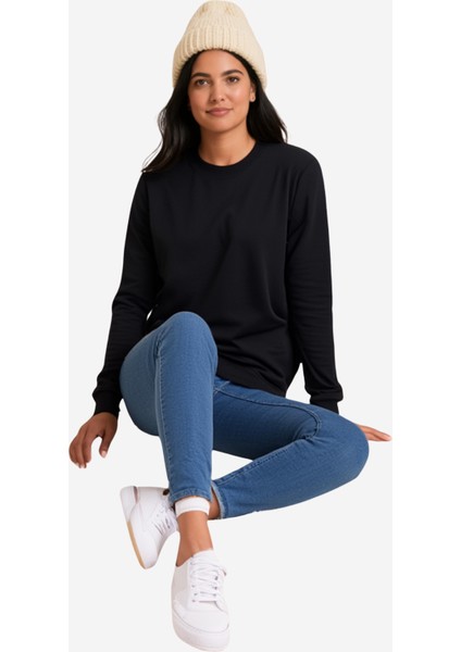 Kadın Regular Fit Yuvarlak Yakalı Sweatshirt