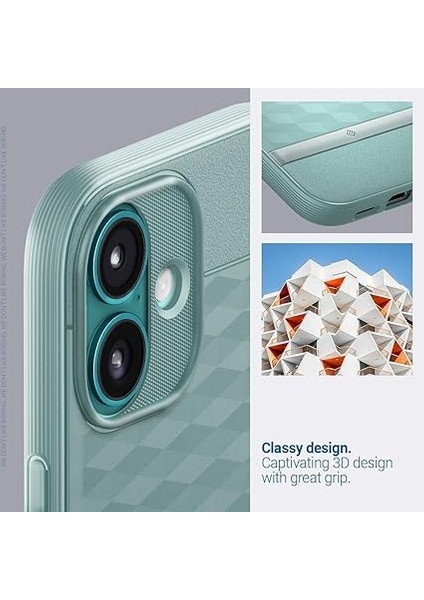 Caseology iPhone 16 ile Uyumlu Magsafe Kılıf Parallax Mag Hava Kanalı Teknolojisi Askeri Sınıf Koruma Sage Green 3 Boyutlu Tasarım Kapak - ACS08233 modelleri