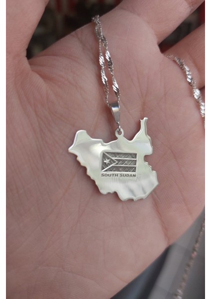 925 Ayar Gümüş Harita Kolye