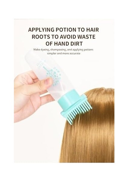 Gaman Profesyonel Ya Da Evde Kullanıma Uygun Tarak Şeklinde Saç Bakım Yağı, Saç Boyama Aplikatör Şişesi Yeşil modelleri