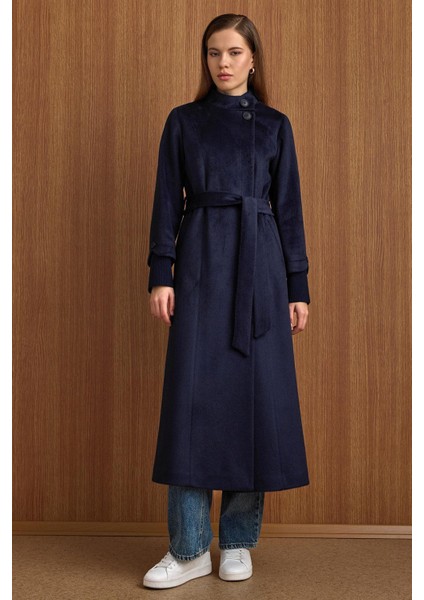 Hakim Yaka Ribana Detaylı Uzun Moher Kaban Lacivert 3160 fiyatları