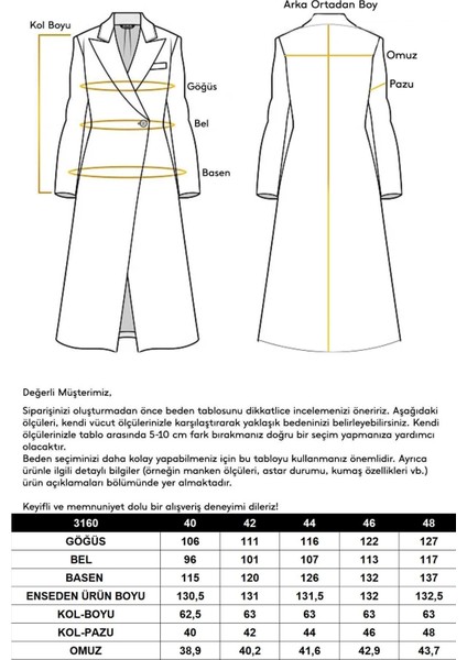 Hakim Yaka Ribana Detaylı Uzun Moher Kaban Lacivert 3160