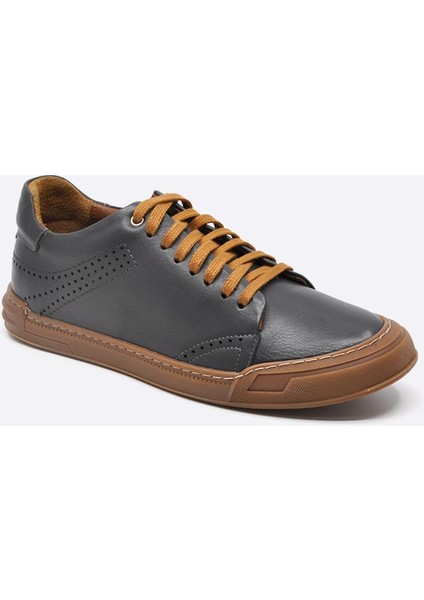 Hakiki Deri Sneakers Erkek Ayakkabı Gri 9867 fiyatları