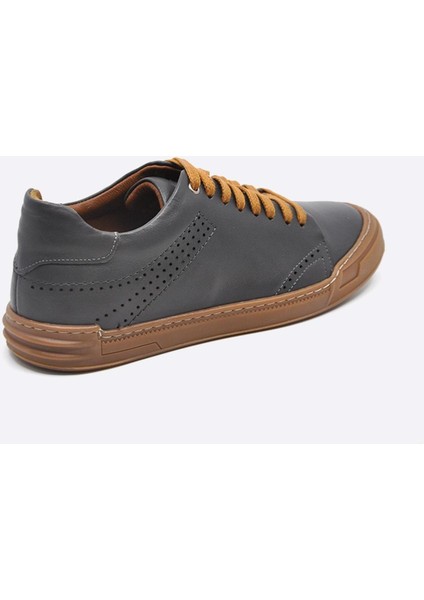 Hakiki Deri Sneakers Erkek Ayakkabı Gri 9867 fırsatları