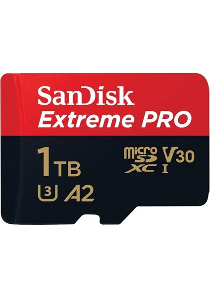 1 Tb Extreme Pro Microsdxc Kart + Sd Adaptör + Rescuepro Deluxe, 200 Mb/s'ye Kadar, A2 Uygulama Performansı, Uhs-I, Sınıf 10, U3, V30 ile