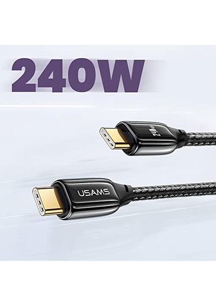 US-SJ581 Pd3.1 Type-C To Type-C Çinko Alaşım 240W Hızlı Şarj ve Kablosu 2m modelleri