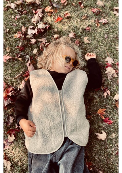 Unisex Çocuk Fermuarlı Cepli Peluş Yelek fiyatları