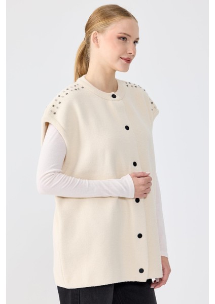 22018 Omzu Taş Işlemeli Triko Yelek fiyatları