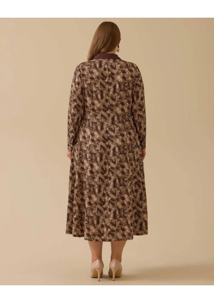 10002521314009 Önden Düğmeli Desenli Günlük Elbise fiyatları