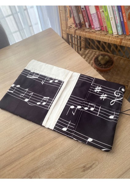 Pöticorn Siyah Müzik Notalı Tablet Kılıfı Ajanda Kılıfı Organizer Düzenleyici Kitap Klasör Dosya modelleri
