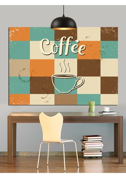 Kahve Desenleri Kare Sanat Dekoratif Kanvas - Mdf Ahşap Tablo indirimleri
