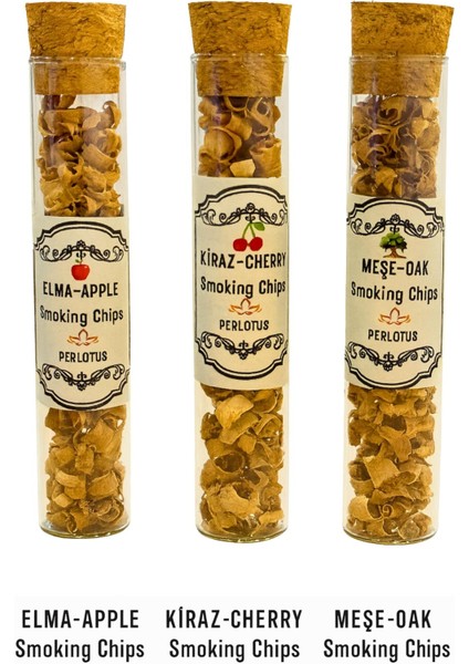 Meşe Elma Kiraz Ağacı Viski Tütsüleme Talaşı 5 gr x 3 Adet Camtüpte