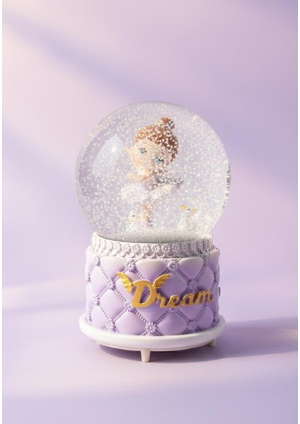 Dream Balerin Büyük Boy Müzikli Işıklı Kar Küresi Mor fiyatları