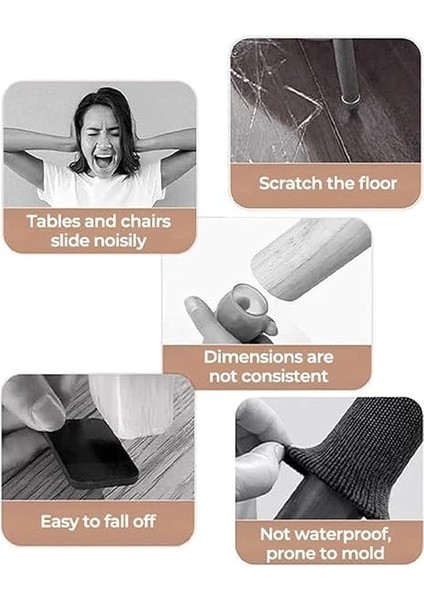 Sandalye ve Masa Ayak Koruyucu Keçe Kaymaz Bant, Mobilya Ayak Pedi, Kendinden Yapışkanlı, Fayans, Ahşap, Parke Koruma Keçesi, Gürültü Çizilme Önleyici Keçe Bant Siyah indirimleri