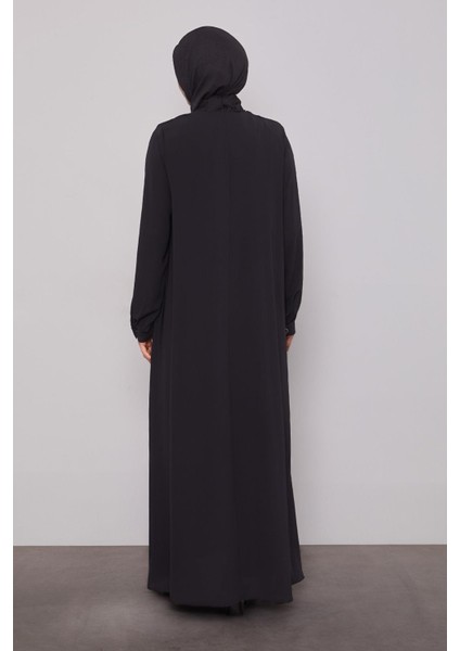 520561 Geniş Kesim Sıfır Yaka Sağ Kısmı Nakış Işlemeli Ferace #05-25# indirimleri