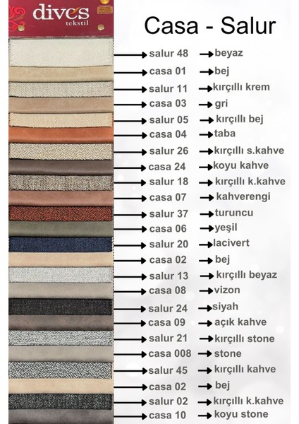 Casa - Salur Serisi Premium Kalite Silinebilir Nubuk Kumaş modelleri