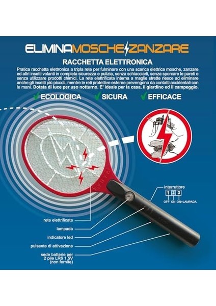 Aee® Pilli Sinek Öldürücü Raket – Büyük Boy 2000V – 3 Katlı Örgü Tasarım – Sivrisinek, Karasinek, Böcek ve Haşere Öldürücü – 21X50 cm Ergonomik Elektrikli Raketi modelleri