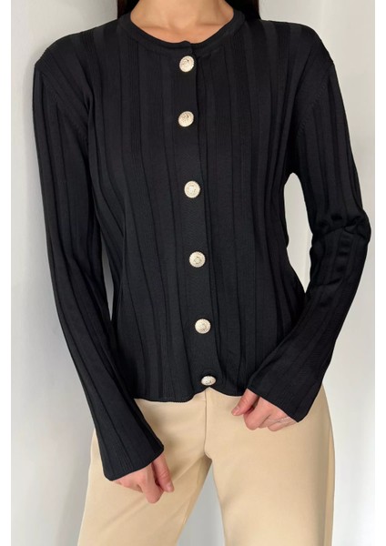 Kadın Düğme Detaylı Triko Hırka (M-L-Xl Uyumludur) P-00018886 modelleri