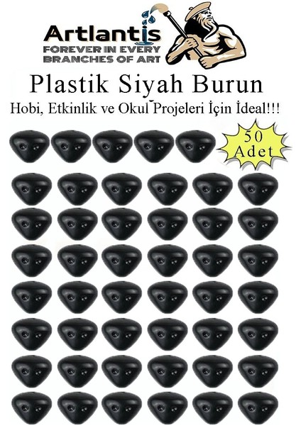 Plastik Burun Siyah 50 Li 1 Paket Hobi Etkinlik Okul Projeleri Okul Öncesi Anasınıfı Amigurumi Yüz Yapım Burun modelleri