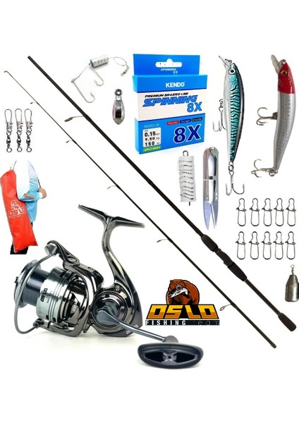 Next 4000 210CM 20-40GR Remixon Double Black Rapala Maket Balık Spin Olta Takımı Seti