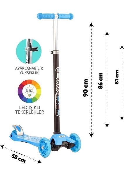Mavi Twist Işıklı Scooter Kırmızı fiyatları