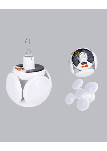 Buğz Güneş Enerjili ve USB Şarjlı LED Kamp Lambası – 5 Farklı Işık Modlu, Askılı Tasarım indirimleri