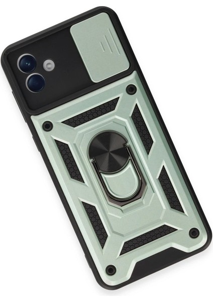 Samsung Galaxy A04E Kılıf Pars Lens Yüzüklü Silikon - YEŞIL-(5796) - N818J715-M59818 modelleri