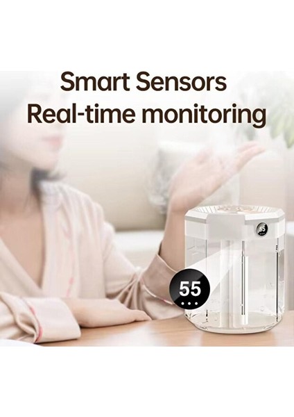 Sonx Şeffaf Gövdeli Dijital Ekranlı Ultrasonik Hava Nemlendirici – Yüksek Buhar Gücü ve Sessiz Çalışma fırsatları