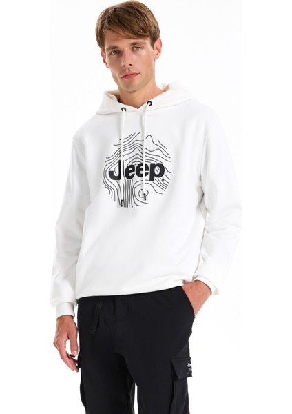 Kapüşon Yaka Baskılı Ekru Erkek Sweatshırt J5WM-SWT7695 fiyatları