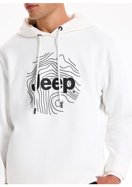 Kapüşon Yaka Baskılı Ekru Erkek Sweatshırt J5WM-SWT7695 fırsatları