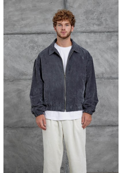 Füme 251 Kadife Kumaş Oversize Ceket