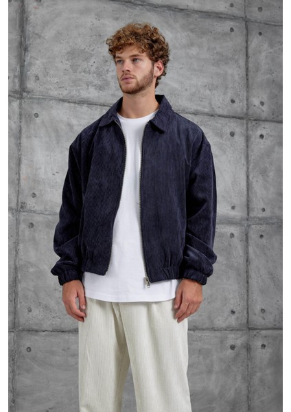 Lacivert 251 Kadife Kumaş Oversize Ceket modelleri