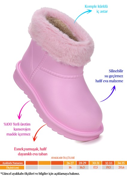 Geta Su Geçirmez Içi Kürklü Kız Çocuk Eva Yağmur Kar Çizme fiyatları