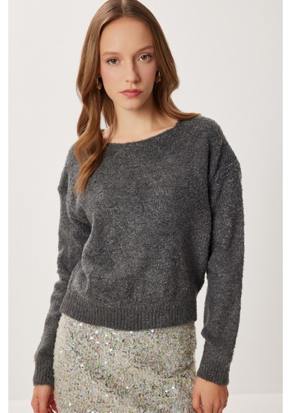 Yumuşak Dokulu Triko Kazak LCI0047 Antrasit fiyatları