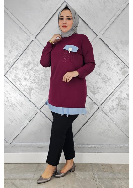 Kadın Broş ve Kombin Detaylı Tesettür Tunik fiyatları