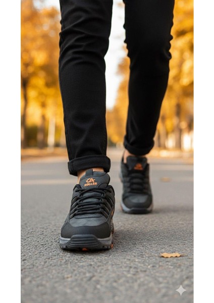 Erkek Su Geçirmez Ortopedik Outdoor Ayakkabı - Siyah Oranj fiyatları