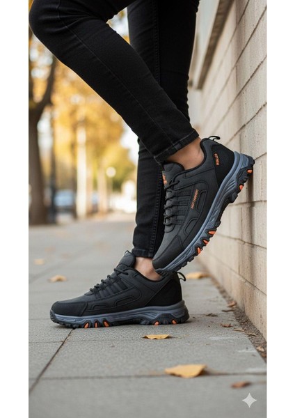 Erkek Su Geçirmez Ortopedik Outdoor Ayakkabı - Siyah Oranj modelleri
