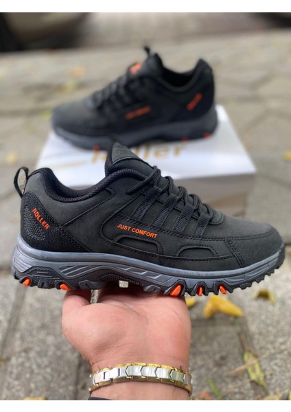 Erkek Su Geçirmez Ortopedik Outdoor Ayakkabı - Siyah Oranj indirimleri